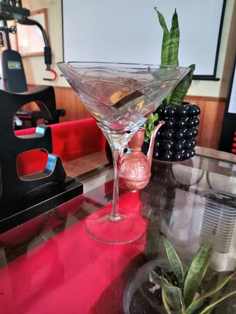 Clear Geometric Martini Glass